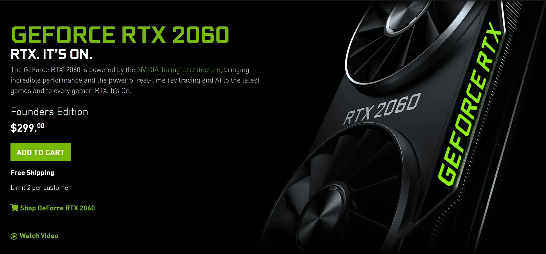 NVIDIA официально снизила цены на GeForce RTX 2060