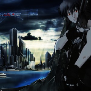 Konachan.com - 20528 Animal Cat Ghost_in_the_shell Gun Kusanagi_motoko Red_eyes Weapon