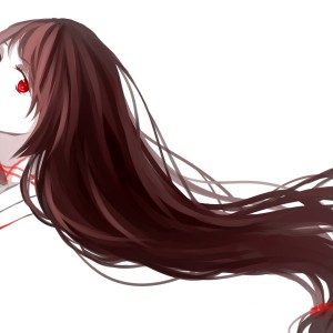 Konachan.com - 167929 Blood Brown_hair Long_hair Original Red_eyes Ribbons White Youli_(yori)