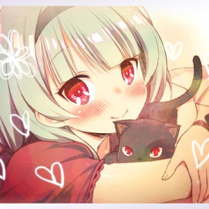 Konachan.com - 136529 Animal Bed Blush Cat Headband Original Red_eyes Zpolice