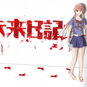 Konachan.com - 140828 Blood Gasai_yuno Long_hair Mirai_nikki Pink_hair Ribbons