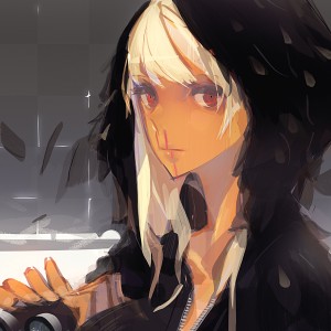 Konachan.com - 187536 Blonde_hair Blood Nosebleed Original Panamaman Red_eyes