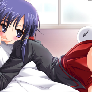 Konachan.com - 28786 Bed Blush Choco_chip Tagme Thighhighs