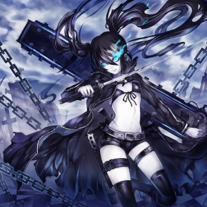 Konachan.com - 64351 Black_rock_shooter Kuroi_mato Long_hair Thighhighs Twintails