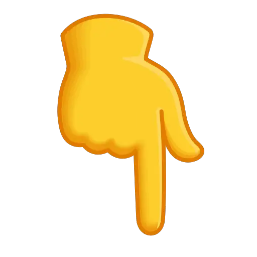 Индекс обрядной руки, указывающий вниз :point_down: 👇